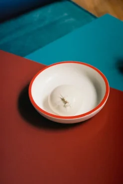 HAY Sobremesa serveringsskål, S, vit - röd