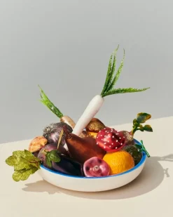 HAY Sobremesa serveringsskål, L, vit - blå