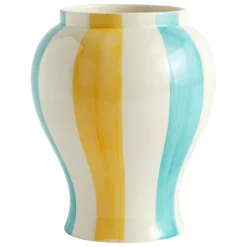 HAY Sobremesa Stripe vas, L, grön - gul