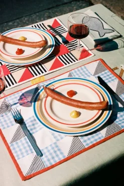 HAY Sobremesa tallrik, 2 st, 24,5 cm, blå - gul