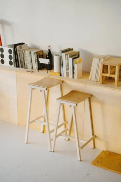 HAY Taburete 8, barstol, hög, 75 cm, eggshell - lackad ek