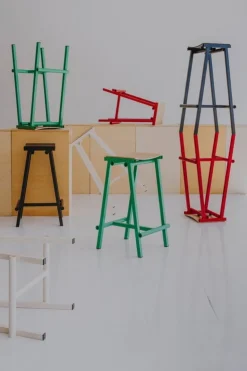 HAY Taburete 8, barstol, hög, 75 cm, svart - svart ek