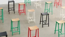 HAY Taburete 8, barstol, hög, 75 cm, svart - svart ek