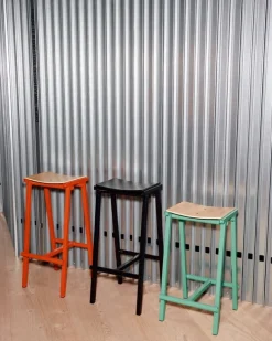 HAY Taburete 8, barstol, hög, 75 cm, svart - svart ek