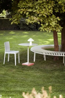 HAY Terrazzo bord, 70 cm, ljusgrå - röd