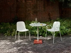 HAY Terrazzo bord, 70 cm, ljusgrå - röd