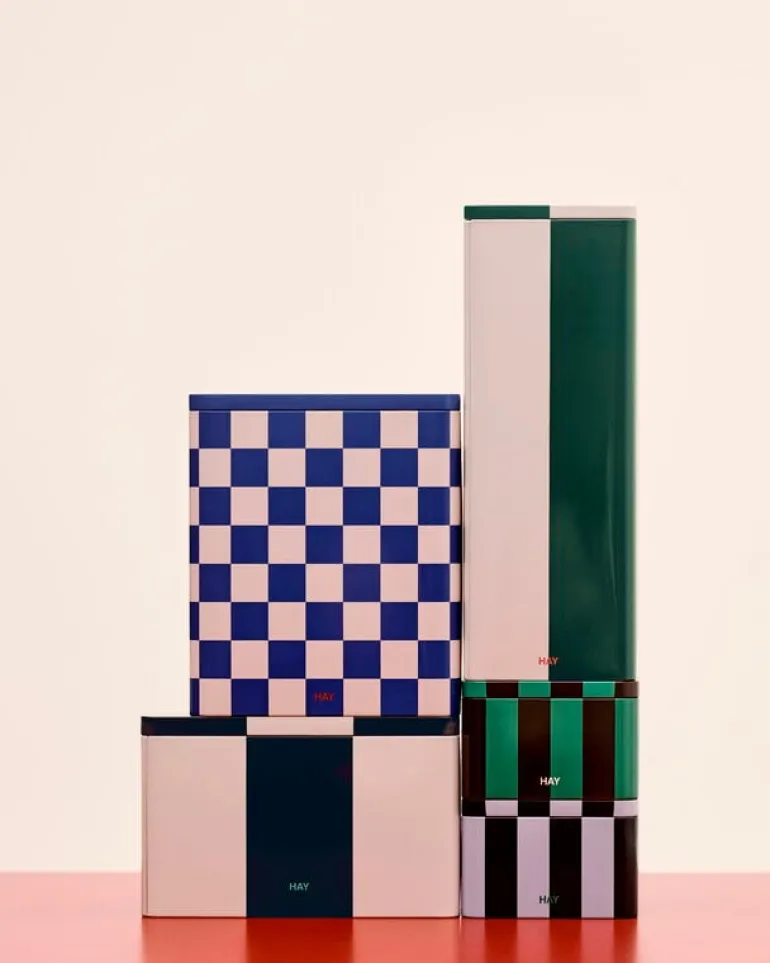 HAY Tin behållare, smal, grön - off-white