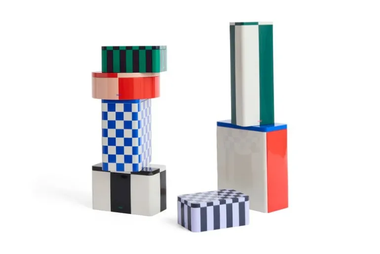 HAY Tin behållare, smal, grön - off-white