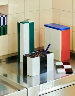 HAY Tin behållare, XL, off-white - blå - röd