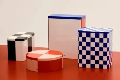 HAY Tin behållare, XL, off-white - blå - röd