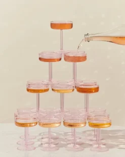 HAY Tint coupeglas, 2 st, rosa