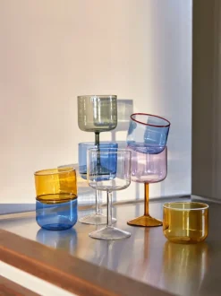 HAY Tint vinglas, 2 st, blå - klar