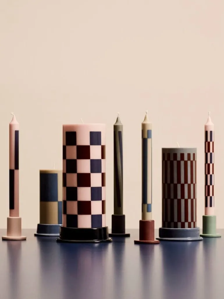 HAY Tube ljusstake, S, betong, midnattsblå