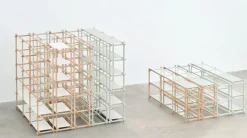 HAY Woody 2.0 hylla, låg, såpad ek - klarglas