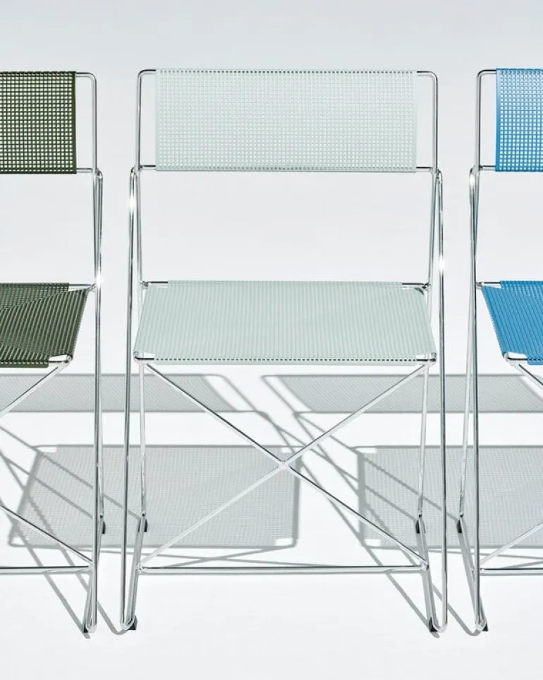 HAY X-Line stol, inomhus, förkromad - blekt lind