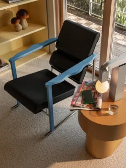 Hem Experiment fåtölj 502, blå - svart läder