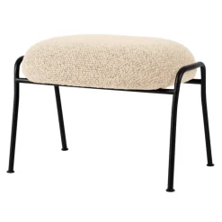 Hem Hai fotpall, äggskalsfärgad bouclé