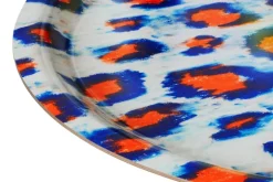 Hem Monster, bricka, M, korall - vit - ultramarinblå