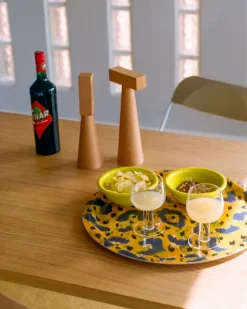 Hem Monster, bricka, M, ockragul - grå - svart