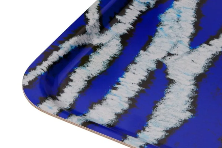 Hem Monster, rektangulär bricka, M, ultramarinblå - vit