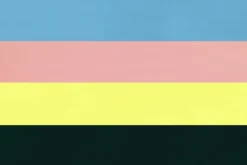 Hem Pesa ljusstake, hög, rosa - sulfur yellow stripe