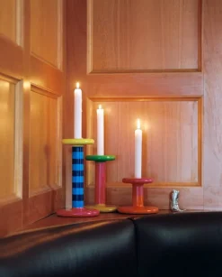 Hem Pesa ljusstake, låg, magenta - orange