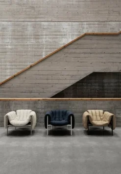 Hem Puffy fåtölj, anthracite - cream stål