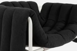 Hem Puffy fåtölj, anthracite - cream stål