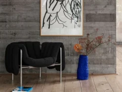 Hem Puffy fåtölj, anthracite - rostfritt stål