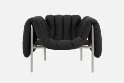 Hem Puffy fåtölj, anthracite - rostfritt stål