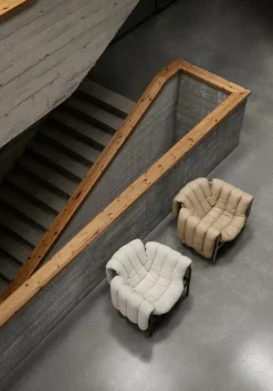 Hem Puffy fåtölj, naturell - gråsvart stål