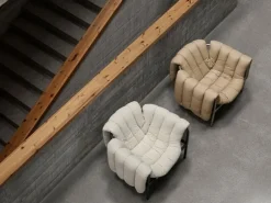 Hem Puffy fåtölj, naturell - gråsvart stål