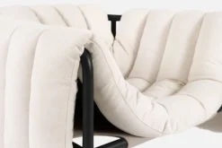 Hem Puffy fåtölj, naturell - gråsvart stål