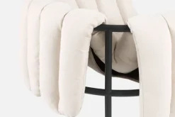 Hem Puffy fåtölj, naturell - gråsvart stål