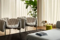 Hem Puffy fåtölj, naturell - rostfritt stål