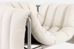 Hem Puffy fåtölj, naturell - rostfritt stål