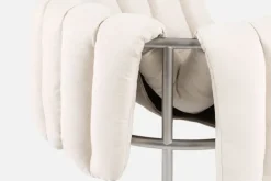 Hem Puffy fåtölj, naturell - rostfritt stål