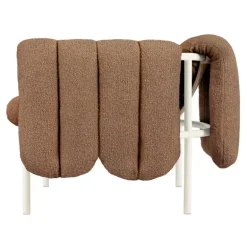 Hem Puffy fåtölj, sawdust boucle - cream steel