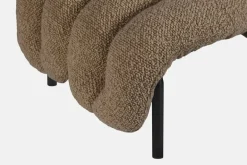 Hem Puffy ottoman, sågspånsbouclé - svartgrått stål