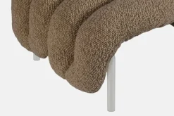 Hem Puffy pall, sågspån bouclé - rostfritt stål