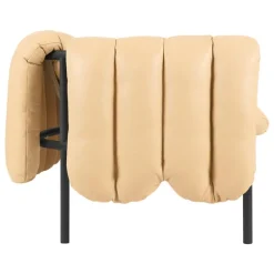 Hem Puffy 2,5-sitsig soffa, sandfärgat läder - svartgrå stål