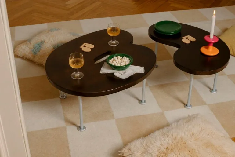 Hem Worm soffbord, litet, brunt - stål