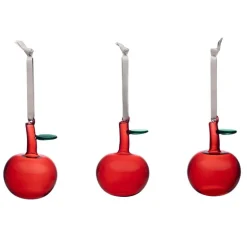 Iittala Glass apple prydnadsset, 3-pack, röd