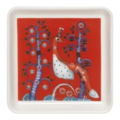 Iittala Taika tallrik, fyrkantig, 12 x 12 cm, röd