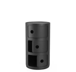 Kartell Componibili Recycled förvaringsmöbel, 3 moduler, mattsvart