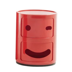 Kartell Componibili Smile förvaringsmöbel 3, 2 fack, röd