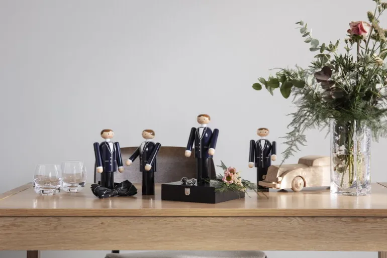 Kay Bojesen Denmark Brudgum, blå - svart - vit