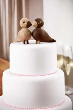 Kay Bojesen Denmark Lovebirds 2 delar, ek - rökt ek