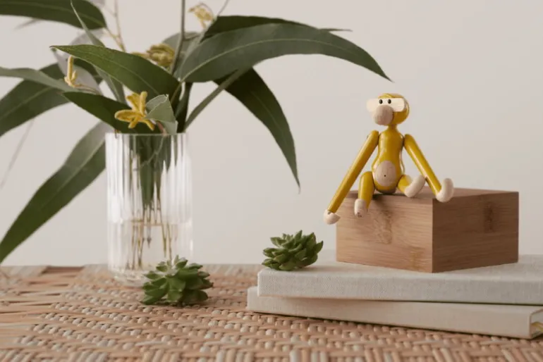 Kay Bojesen Denmark Träapa, mini, vintagegul