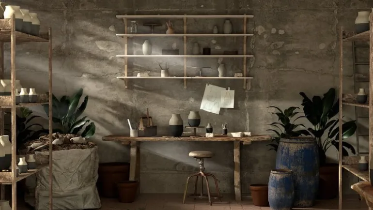 Kähler Omaggio Circulare vas, 12,5 cm, antracitgrå